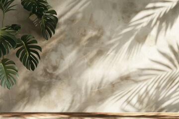 monstera leaves summer minimal background