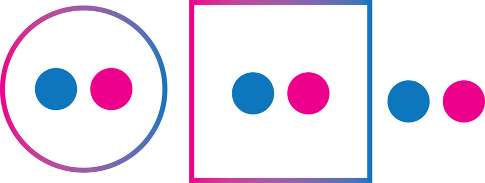 Flickr logo icon set. different Flickr logos. eps