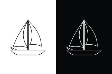 Sailboat icon on White Background Vector Art Illustration on white background.