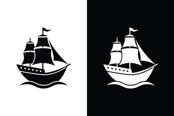 Ship icon vector illustration on White Background Vector Art Illustration on white background.