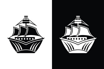 Ship icon vector illustration on White Background Vector Art Illustration on white background.