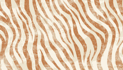 Sand zebra print in earthy tones of burnt sienna, animal skin illustration, trendy pattern, rustic fabric pattern, textile pattern, earthy wallpaper design, vector illustration.