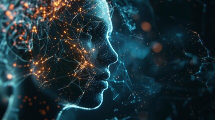 Artificial Intelligence brain and modern technology background