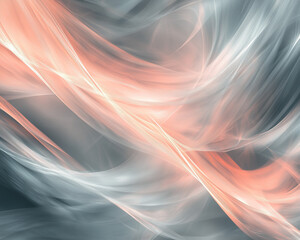 Gust of Peach and Grey: Abstract Background with Sweeping Lines of Light
