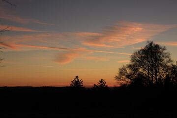 Abendrot auf der Alb