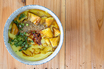 Khao Ram Fuen made from various beans freshly made every day freshly cooked for every dish authentic tofu recipes from Tai Yai Tai Lue Sibsongpanna Yunnan Chinese and Myanmar food ready to serve