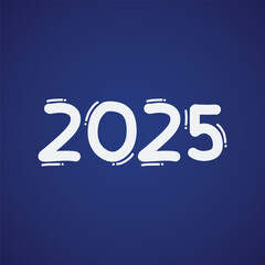 Happy new year - best wishes 2025 - vector for poster, banner, greeting and new year 2025 celebration.Vector design isolated on blue background