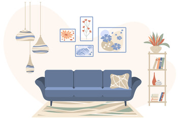 Living Room Interior Elements Vector Set