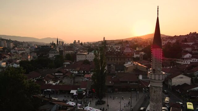 View of the historic center of Sarajevo, Bosnia and Herzegovina