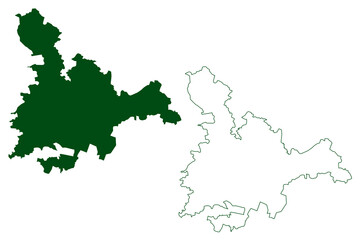 Obraz premium Teloloapan municipality (Free and Sovereign State of Guerrero, Mexico, United Mexican States) map vector illustration, scribble sketch Teloloapan map