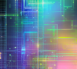 Obraz premium Blue tech lines universal background simple science and technology business line technology background.background vortex and use it as your wallpaper, posters and banners.Generative AI
