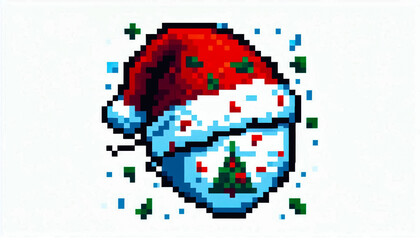 Fototapeta premium pixel art style Illustration against light background with space for text, isometric