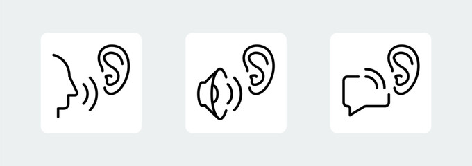 Active Listening Vector Icons In Outline Style
