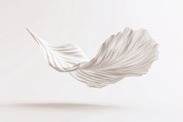 White Leaf Abstract Photography: Minimalist Fabric Texture