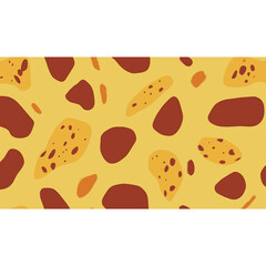 Trendy wallpaper with mustard yellow and burnt orange shadowy spots, unique hand-rendered textile design, bold sketchy strokes, vibrant print, trendy pattern, modern decor.