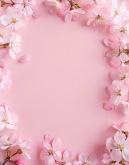 Fototapeta premium Pink blossom frame