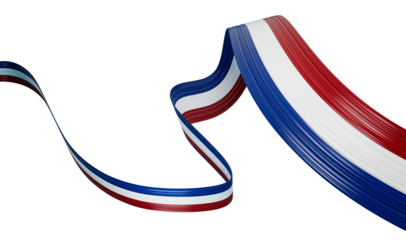 3d Flag Of Netherlands 3d Wavy Shiny Netherlands Ribbon Isolated On White Background 3d illustration
