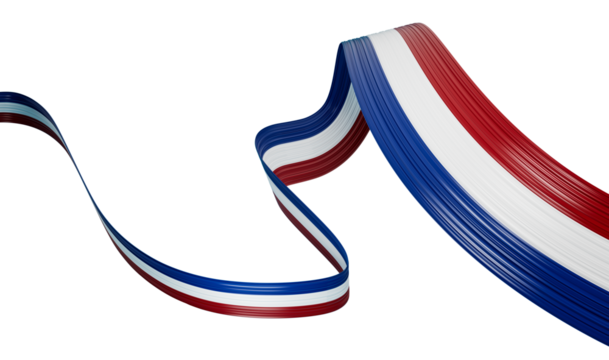 3d Flag Of Netherlands 3d Wavy Shiny Netherlands Ribbon Isolated On White Background 3d illustration