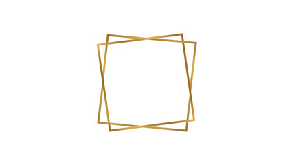 Rectangle vintage gold frame isolated on transparent background