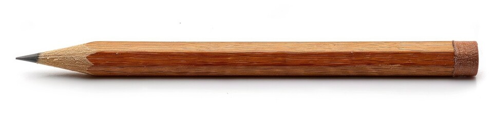 Obraz premium Wood Pencil. Crayons and Drawing Object. Brown Pencil Isolated on Pure White Background