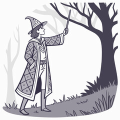 A magician wizard Halloween