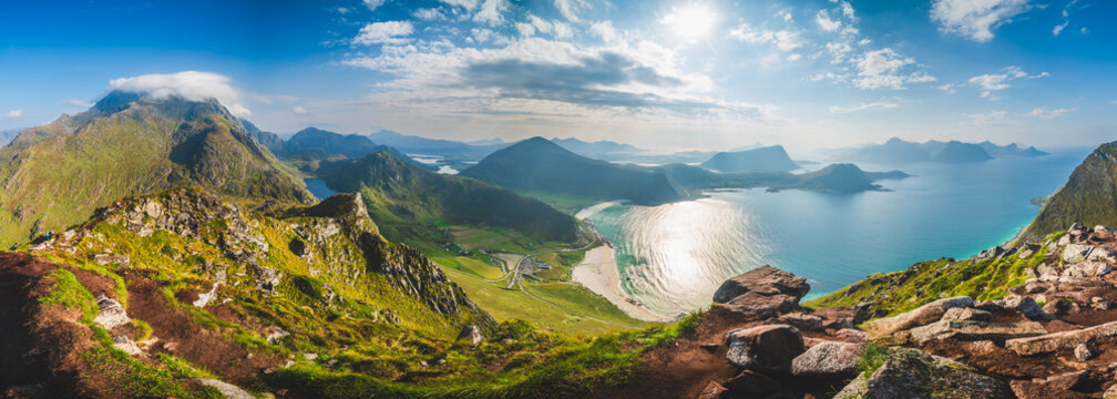 Panorama Over Incredible Ridges And White Sand Beaches