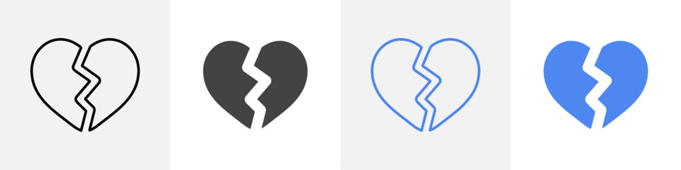 broken heart icon Group symbol or sign vector