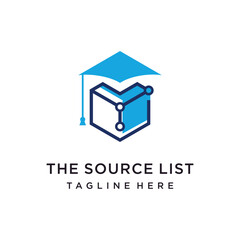 Education Data Source Icon, logo design template