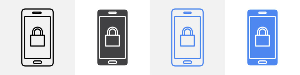 locked mobile icon Group symbol or sign vector