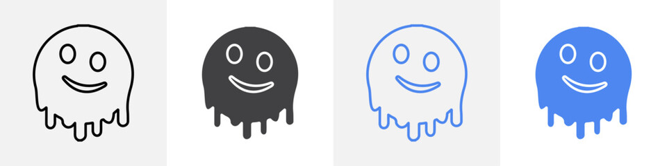 melting emoji icon Group symbol or sign vector