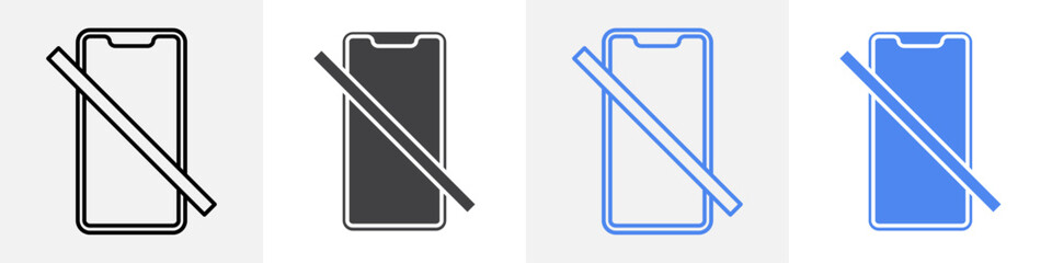 no mobile icon Group symbol or sign vector