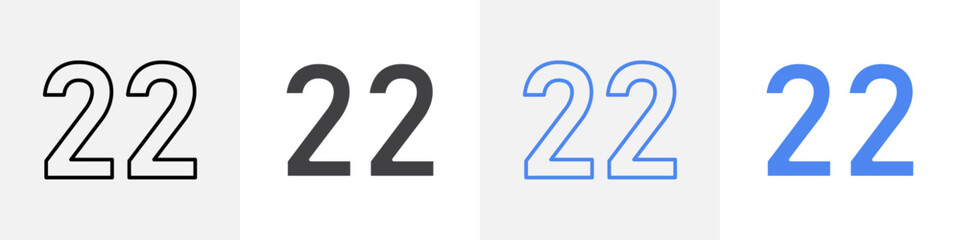 num 22 icon Group symbol or sign vector