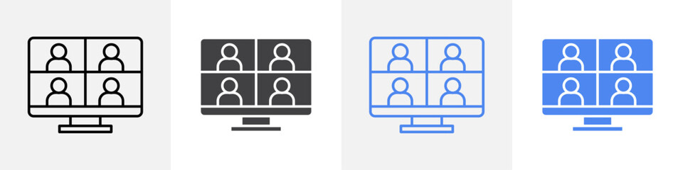 online meeting icon Group symbol or sign vector