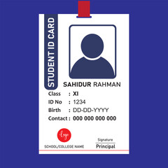 Student ID card design template. 