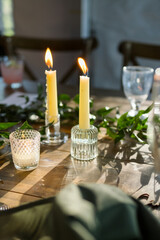 Candlelit dinner table set up, wedding table, wedding dinner, wedding style