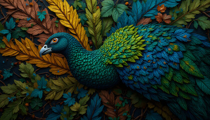 Seamless dazzling resplendent quetzal texture in realistic patterns with natural colors