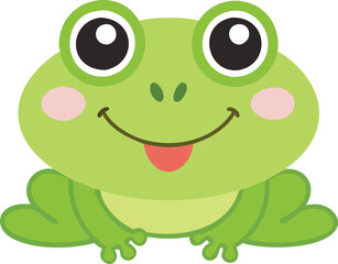baby frog smiling  vector illustration.