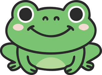 baby frog smiling  vector illustration.