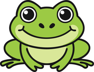 baby frog smiling  vector illustration.