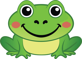 baby frog smiling  vector illustration.