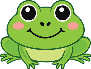 baby frog smiling  vector illustration.
