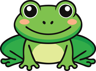 baby frog smiling  vector illustration.