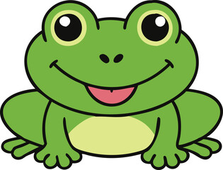 baby frog smiling  vector illustration.