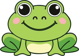 baby frog smiling  vector illustration.