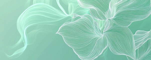 Elegant Mint Tones with Line Art