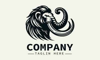 Mammoth Logo Design,Ice Age Animal Logo, Prehistoric Animal Logo
