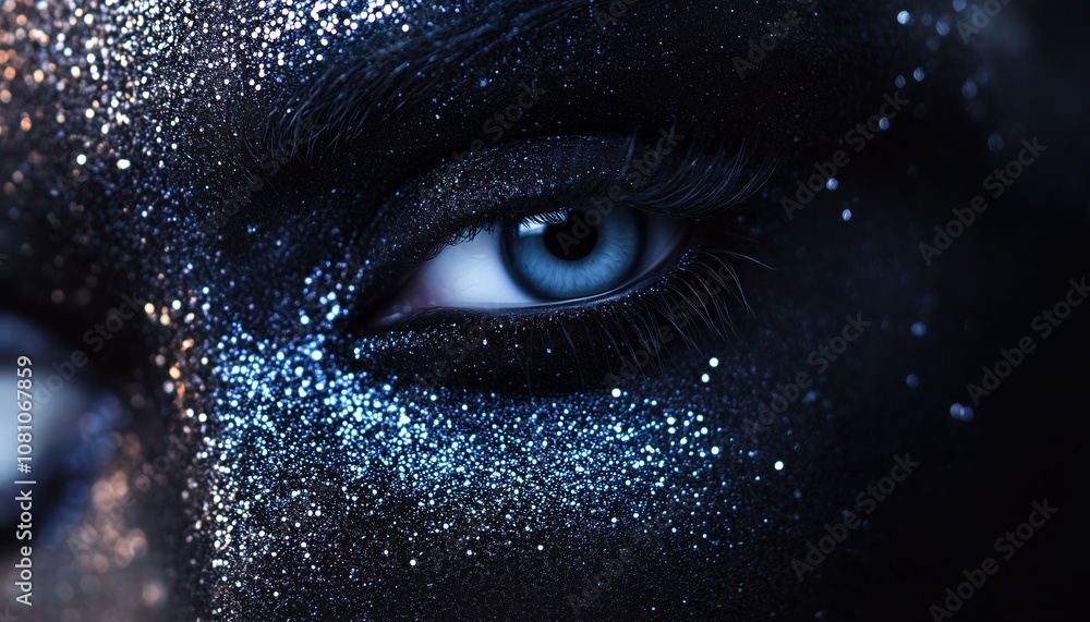 Poster shimmering black sparkle: an elegant and sophisticated shade of black infused with sparkly glitter p