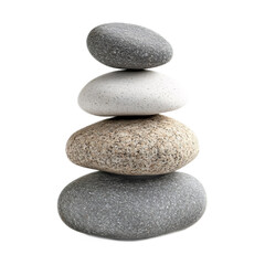 Stack of zen stones on a transparent background. isolated background.