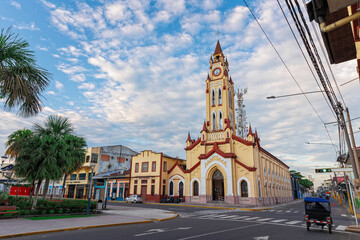 Cathedral of Iquitos, or the Cathedral of San Juan Bautista. It is located in the historic center of the city, Iquitos Peru.