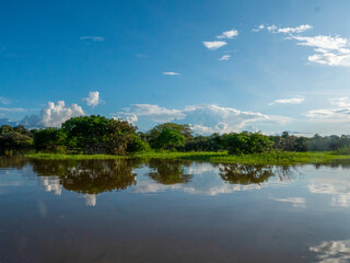 Amazon river landscape near the community of Anama.